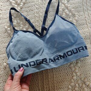 Under Armour Women's Seamless Low Impact Long Sports Bra Tech Blue Large